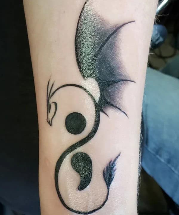 Dragon Semicolon Tattoo