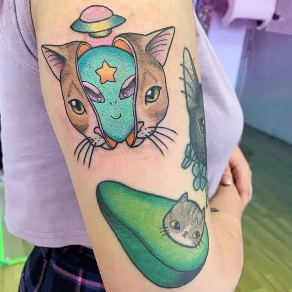 Cat Alien Tattoo