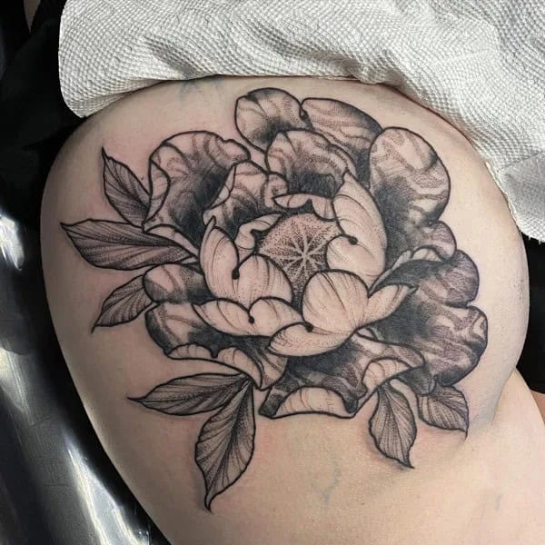 Peony Butt Tattoo