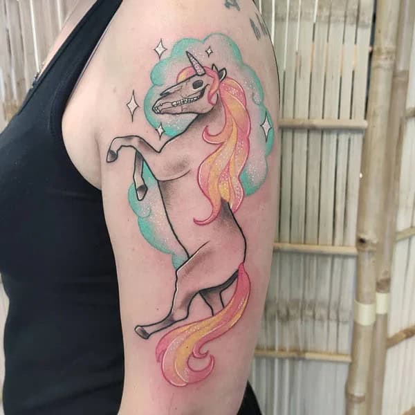 Glittery Unicorn Tattoo