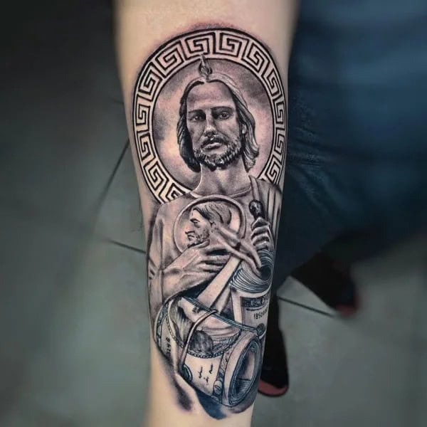 San Judas Flag Tattoo