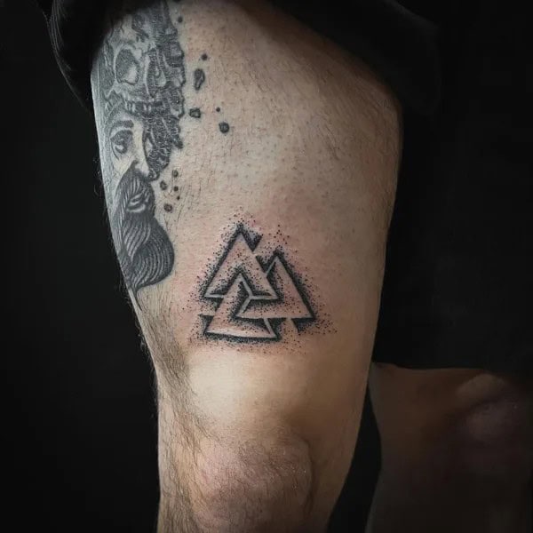 Valknut Thigh Tattoo