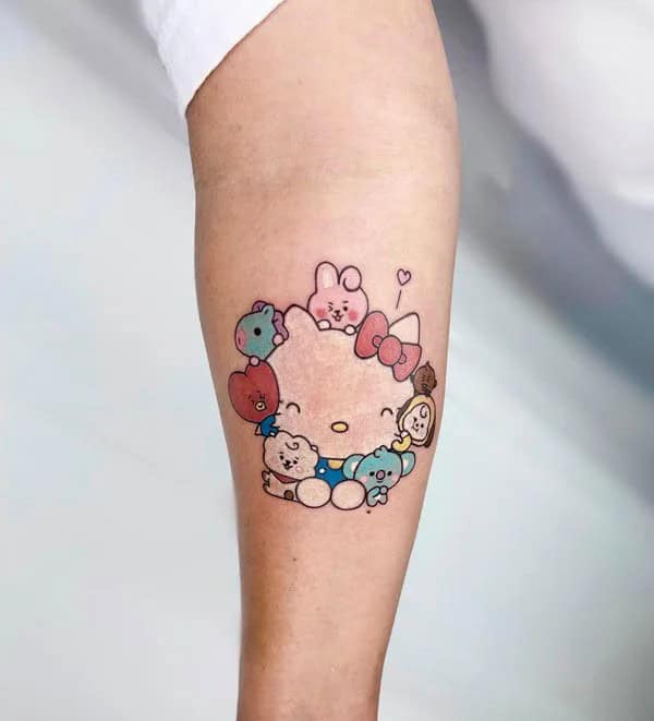 Ankle Hello Kitty Tattoo