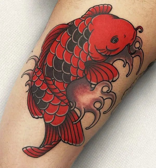 Red Koi Fish Tattoo