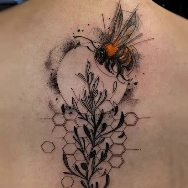 Abstract Bee Tattoos