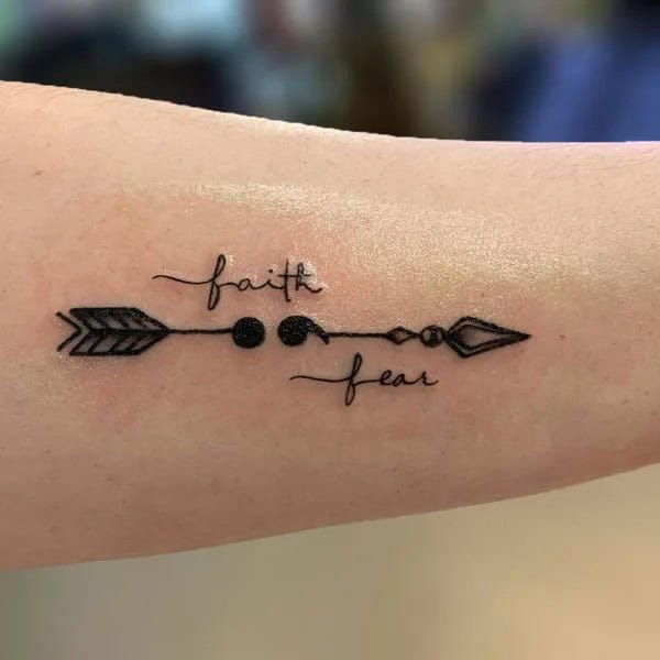 Arrow Semicolon Tattoo