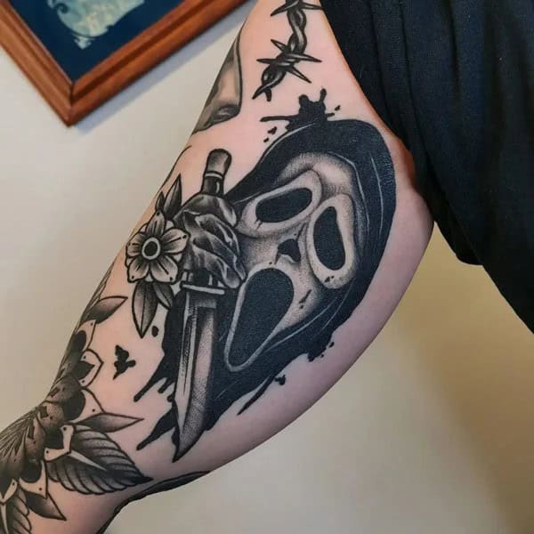 Ghostface Tattoo On Arm