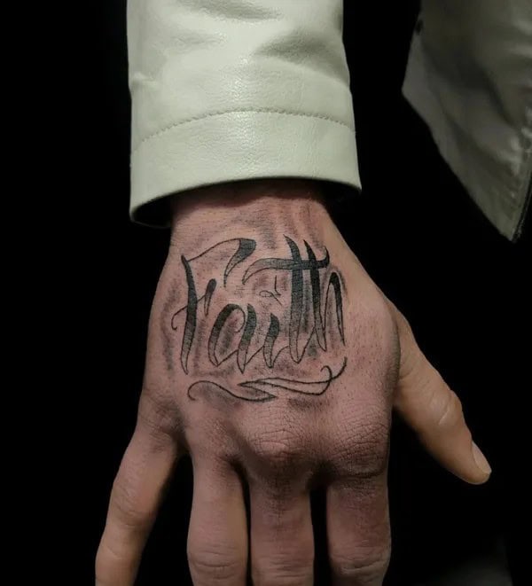 Faith Tattoo on Hand