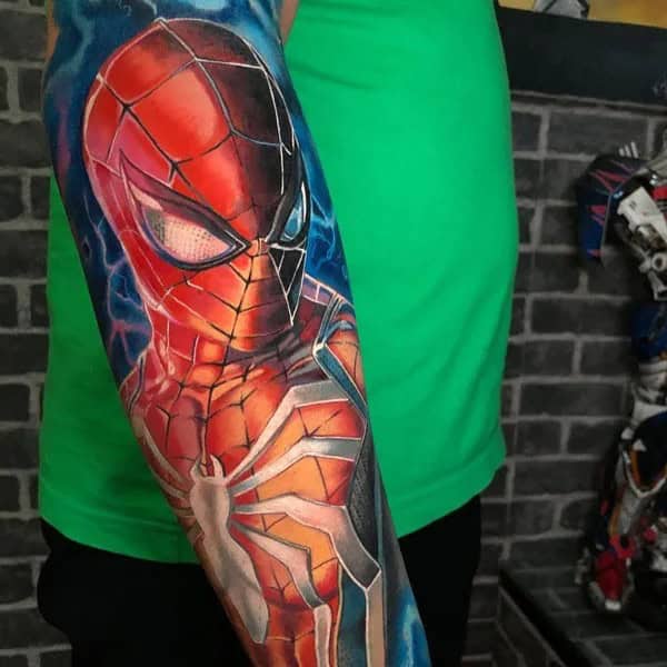 Spiderman Tattoo on Forearm