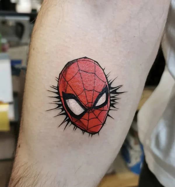 Spiderman Face Tattoo