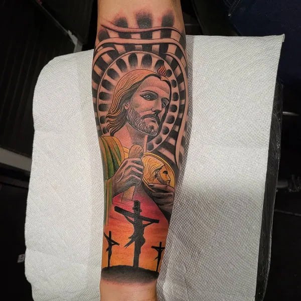 San Judas Flag Tattoo