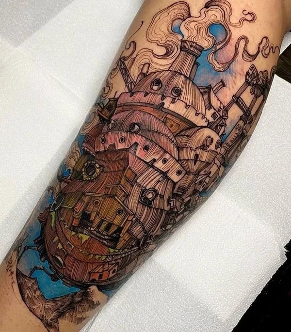 Sleeve Howl’s Moving Castle Tattoo