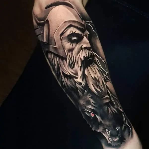 Odin And Fenrir Tattoo