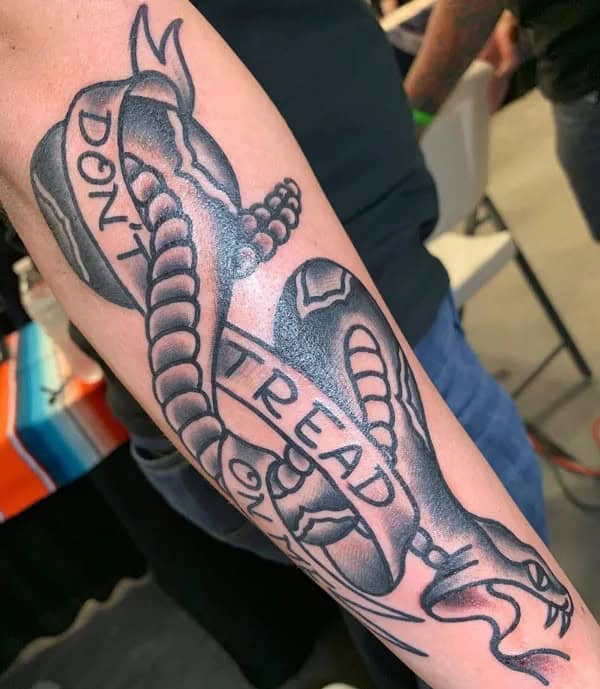 “Don’t Tread On Me” Back Tattoo