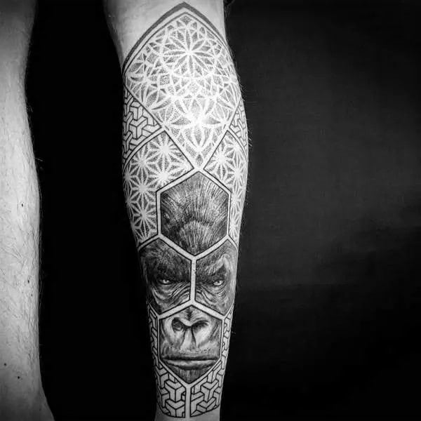 Geometric Gorilla Tattoo