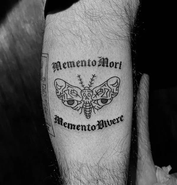 Memento Mori Butterfly Tattoo