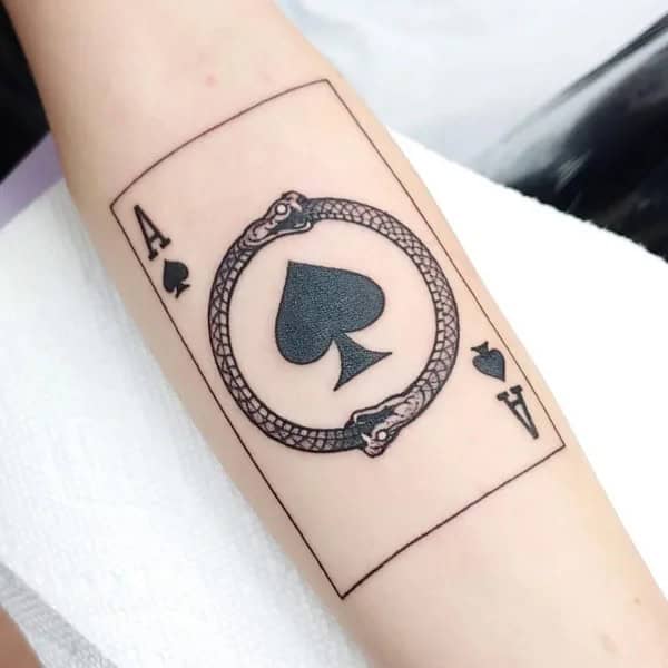 Ace of Spades Snake Tattoo