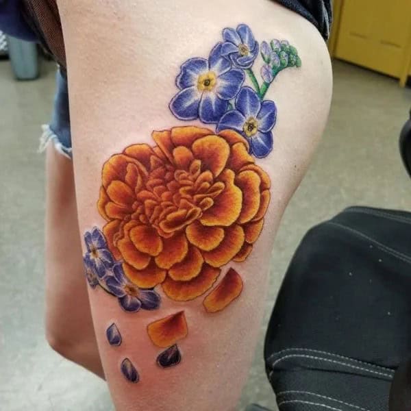 Mexican Marigold Tattoo