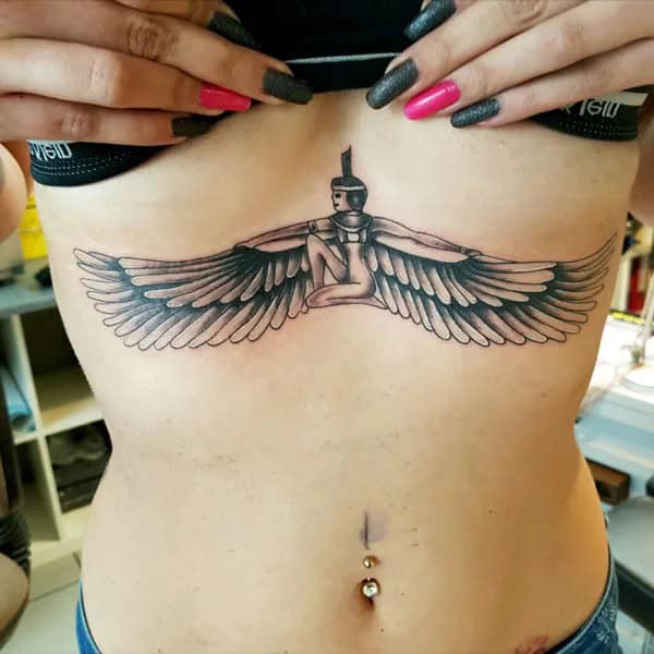 Wings Under Breast Tattoo