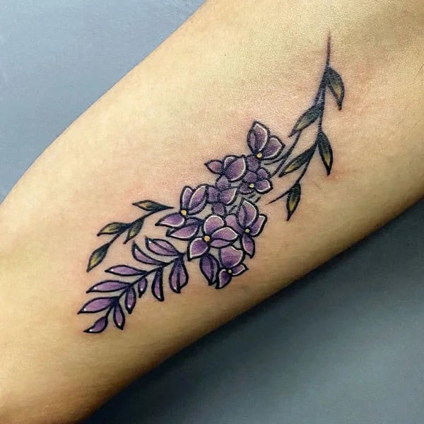 Wisteria Thigh Tattoo