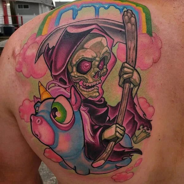 Cartoon Grim Reaper Tattoo