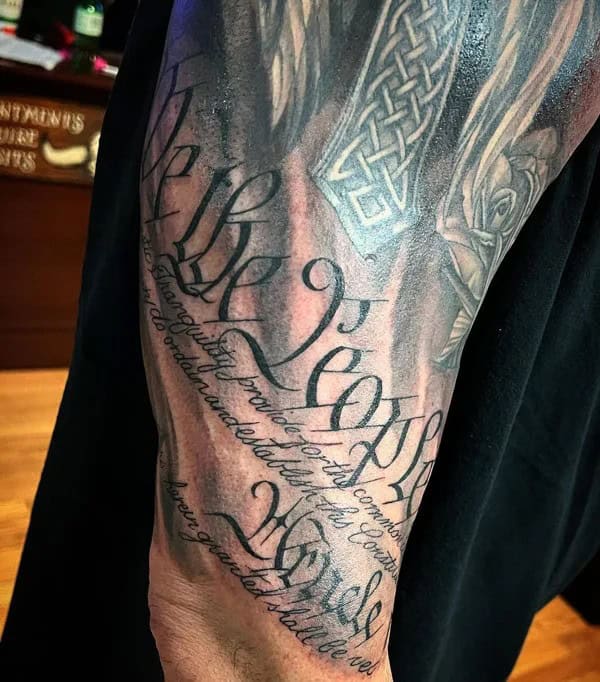 We The People Script Tattoo