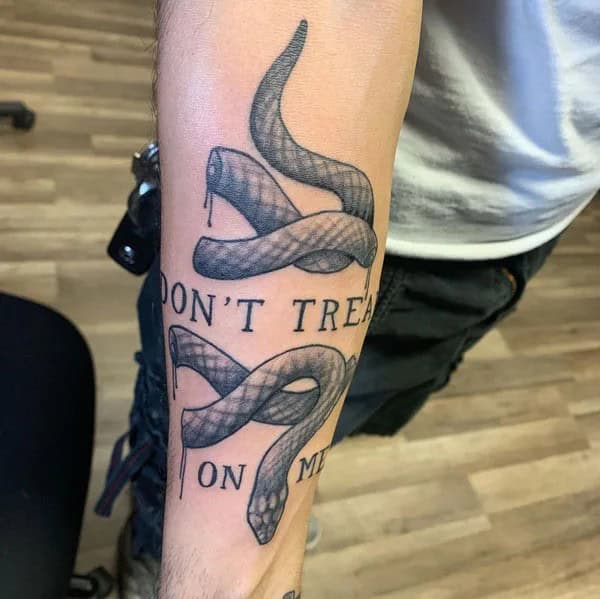 “Don’t Tread On Me” Back Tattoo