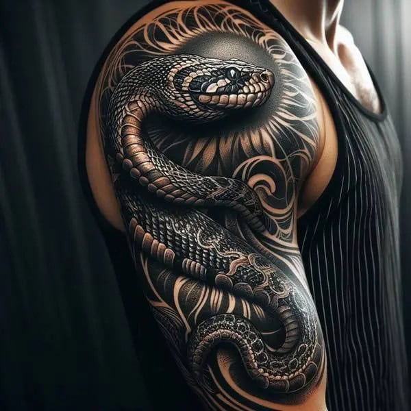 Realistic Snake Tattoo