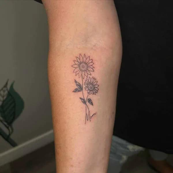 Mother-Daughter Sunflower Tattoo