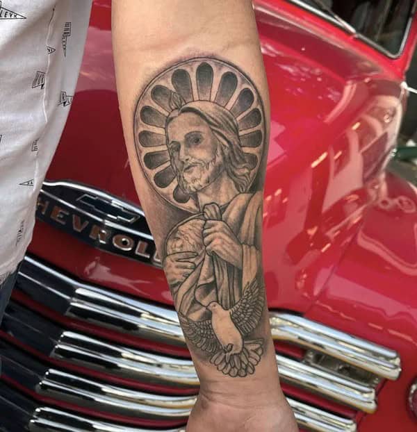 San Judas Flag Tattoo