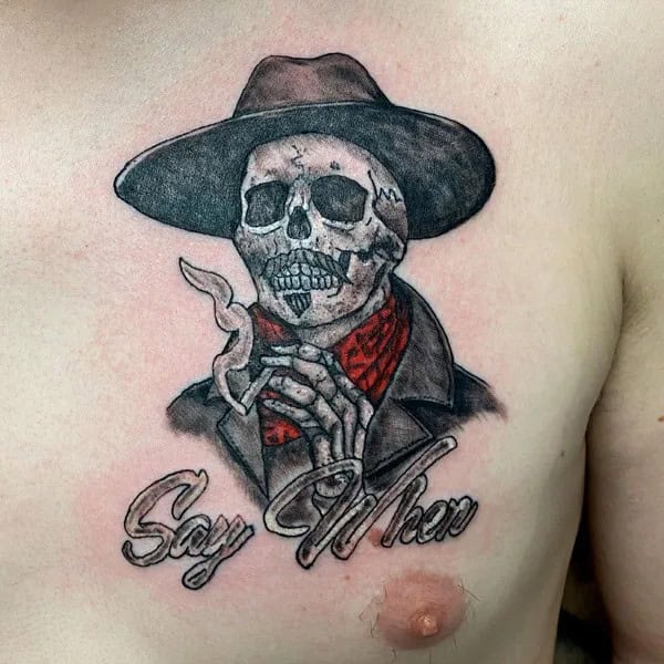 Doc Holliday Chest Tattoo