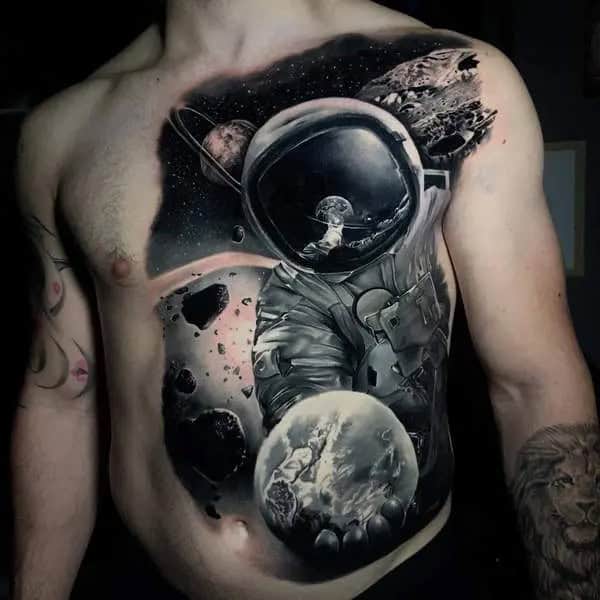 Realistic Astronaut Tattoo