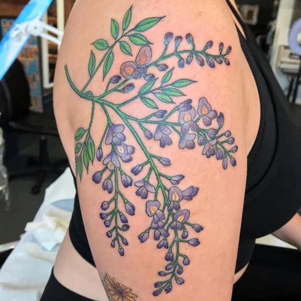 Wisteria Thigh Tattoo