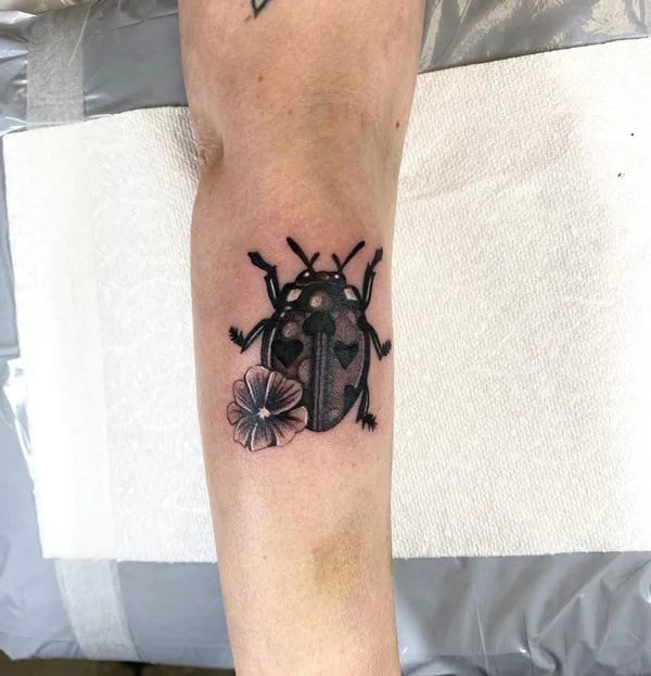 Black Ladybug Tattoo