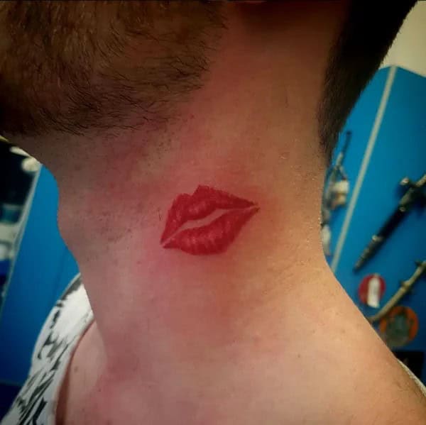 Feisty Neck Lip Tattoo