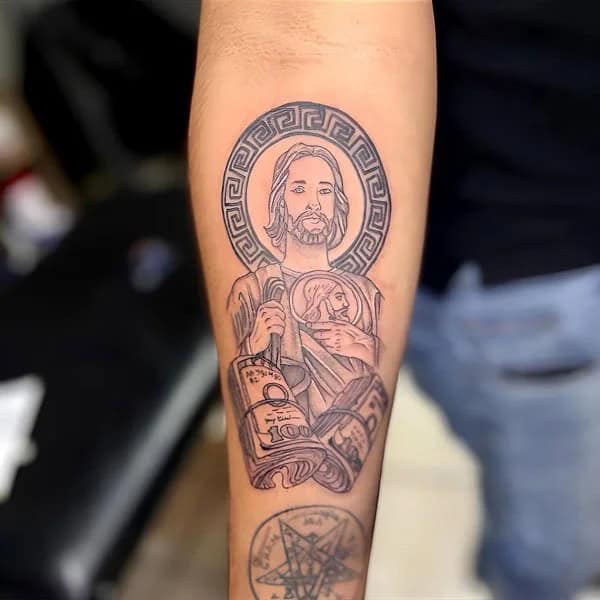 San Judas Flag Tattoo