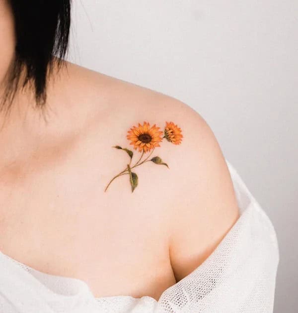 Sunflower Shoulder Tattoo