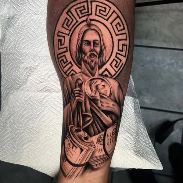 San Judas Flag Tattoo