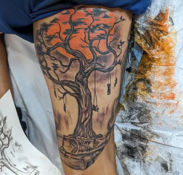 Family Tree and Moon Tattoo