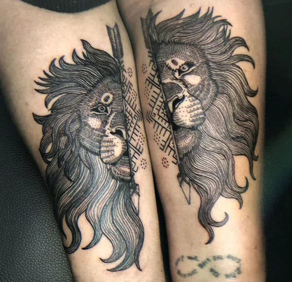 Lion Couple Tattoo