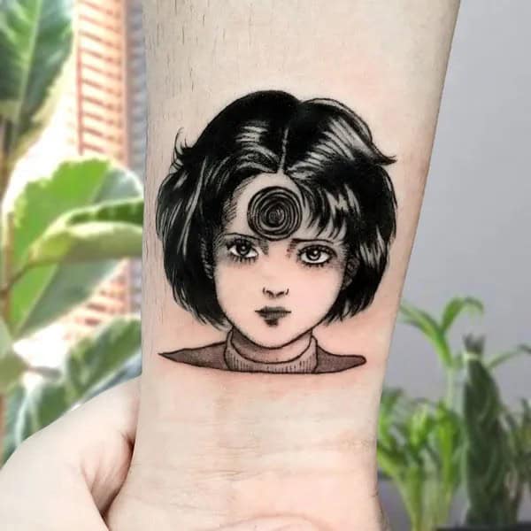 Geometric Junji Ito Tattoo