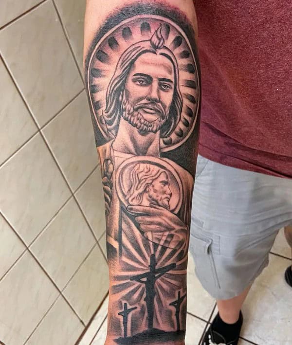 San Judas Flag Tattoo