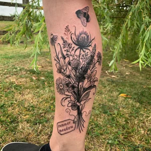 Wildflower Bouquet Tattoo