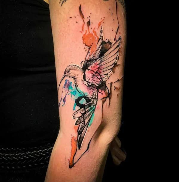 Delicate Hummingbird Tattoo