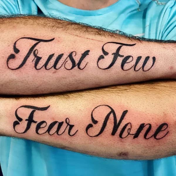 Fear None Skull Tattoo