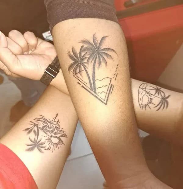 Palm Tree Sibling Tattoo