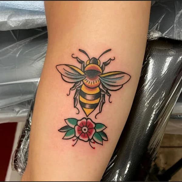 Traditional Bee Tattoo