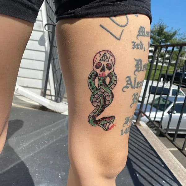 Death Eater Thigh Tattoo