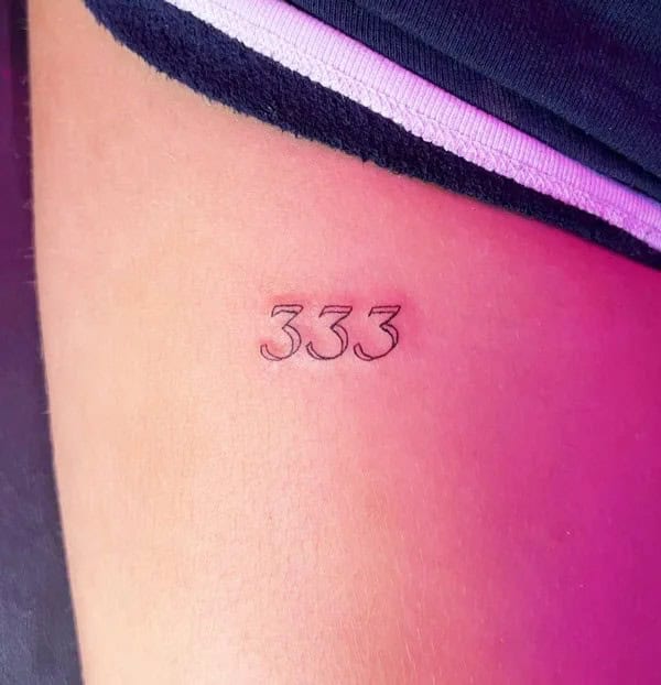 333 Behind The Neck Tattoo