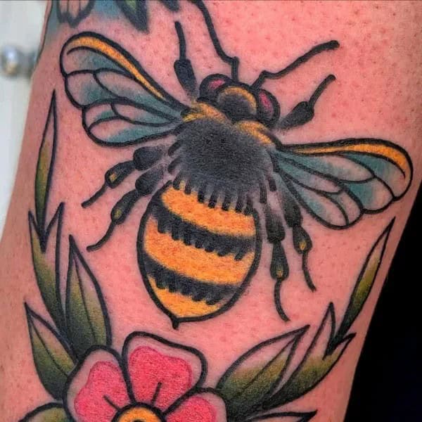 Traditional Bee Tattoo